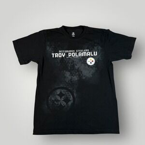 Pittsburgh Steelers Shirt‎ Mens Large Black NFL Football Troy Polamalu 43 Tee